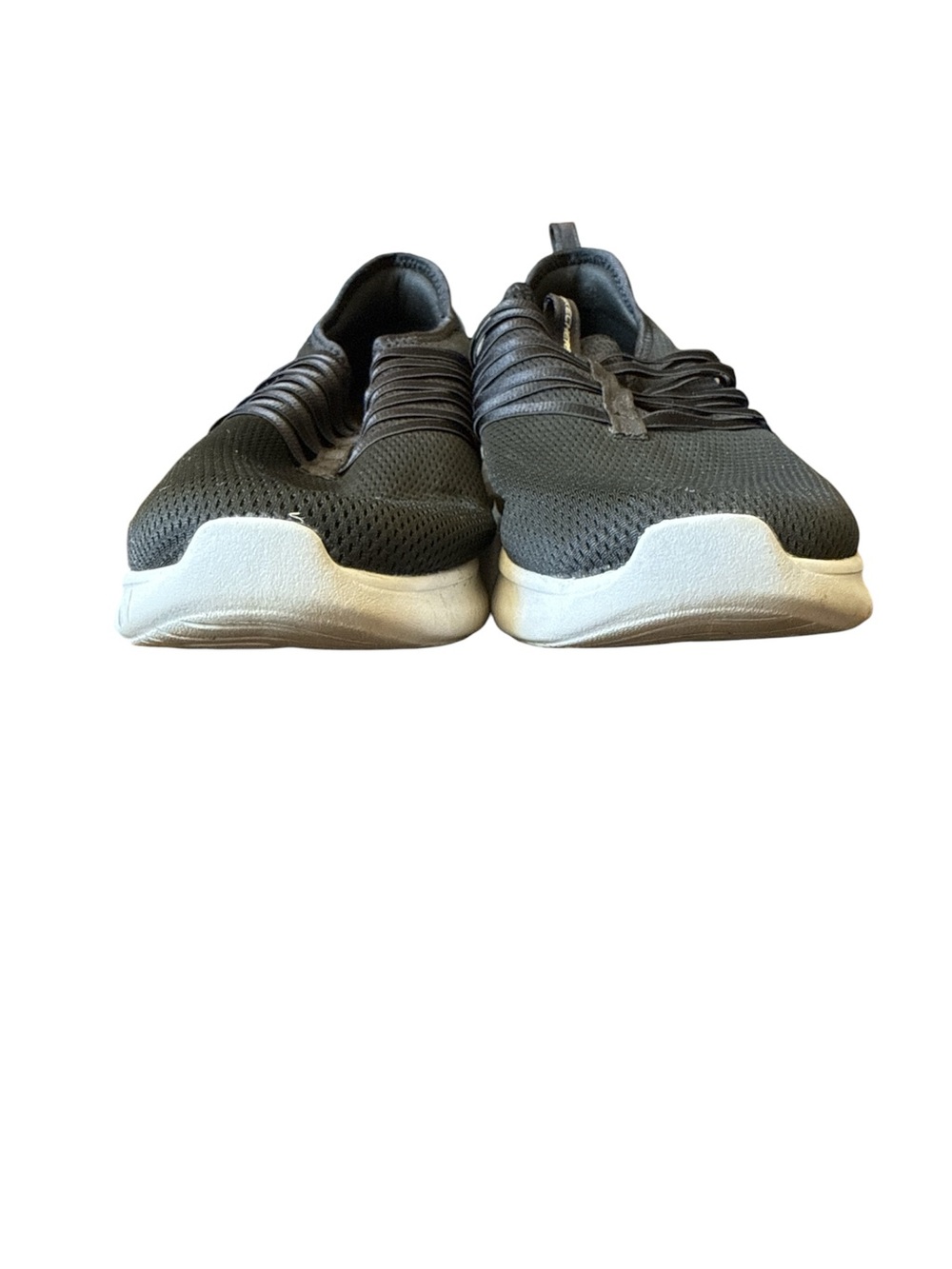 Skechers Men's Black Slip-On Knit Sneakers with White Sole